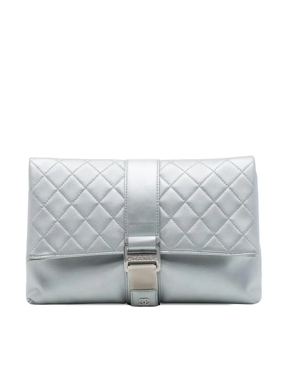 Chanel Quilted Lambskin Grip Clutch #328977C14B